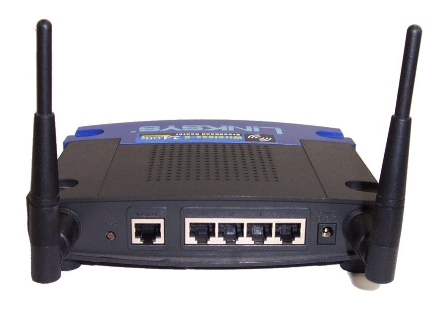 Back of Linksys WRT54G router